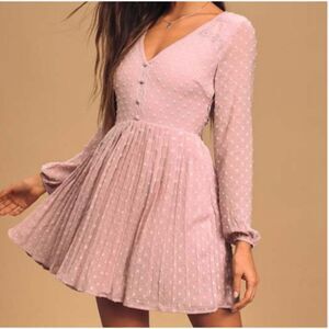 Lulu's Poetic Love Swiss Dot Dress Size XS